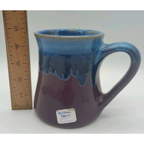 Tumbleweed Pottery Mug Feel Free To Bite Me Stoneware Blue Drip Purple Glaze - Picture 3 of 10